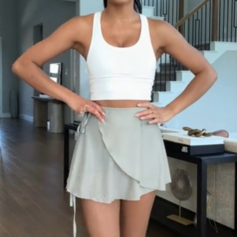 Joah Brown Wrap Skirt Dew Mesh XS S - Picture 9 of 11